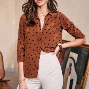 100% silk polka dot shirt